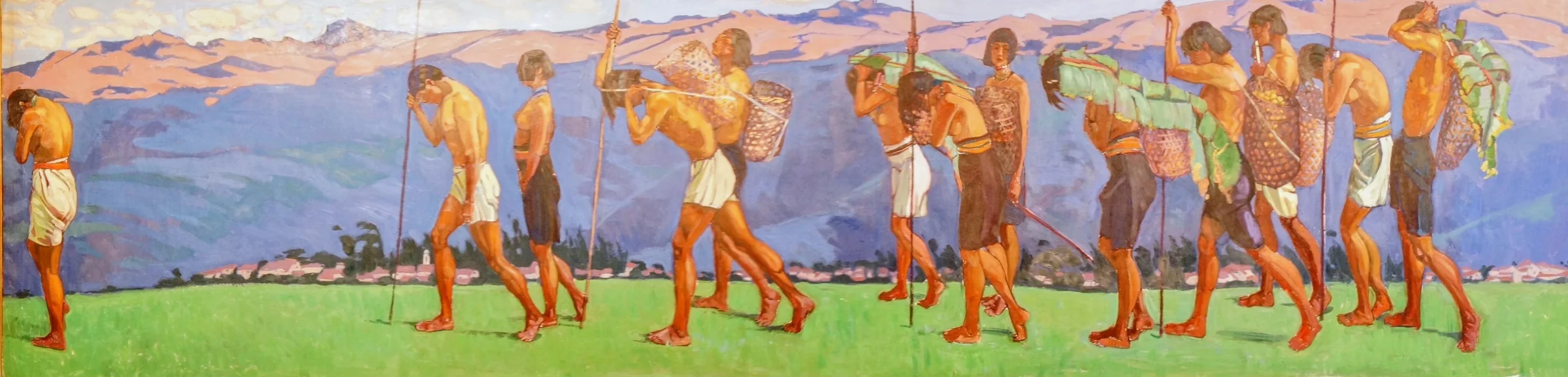 Caminata de yumbos, óleo de Camilo Egas